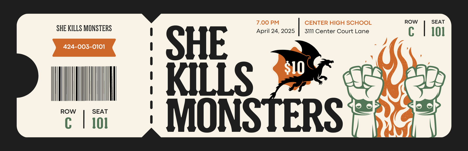 SHE KILLS MONSTERS She Kills Monsters Ticket